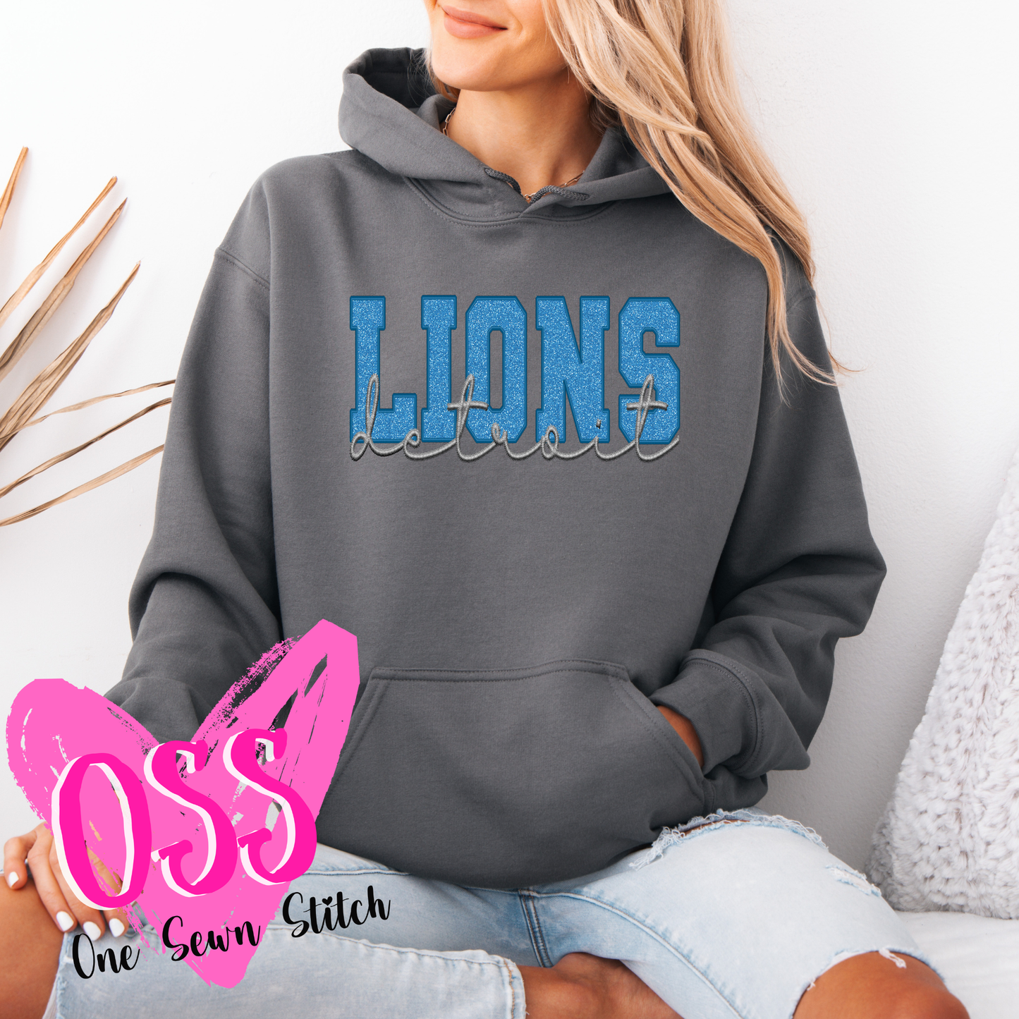 Detroit Lions Faux Embroidery