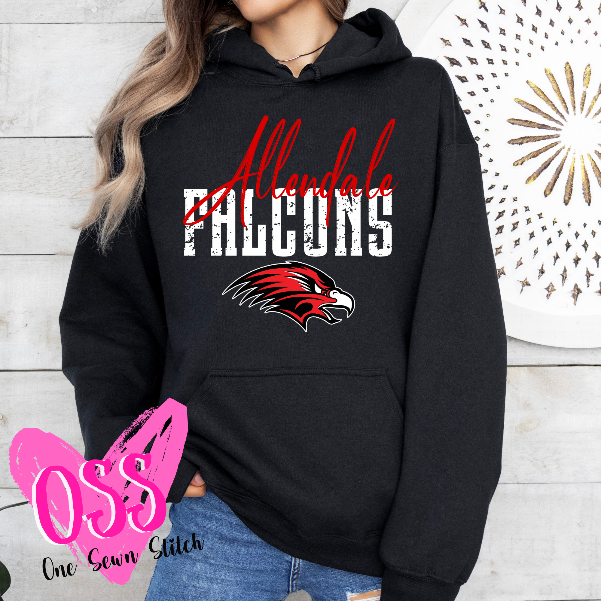 Cursive Falcons – One Sewn Stitch